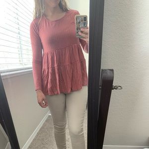 Long sleeve tiered shirt